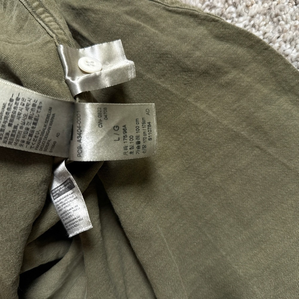 Levis SilverTab Shirt Mens Large Olive Green Relaxed Fit Cotton Button Up Denim - Picture 8 of 12